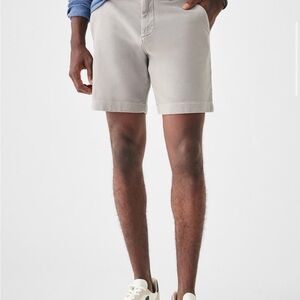 Faherty Light Gray Flat Front Shorts